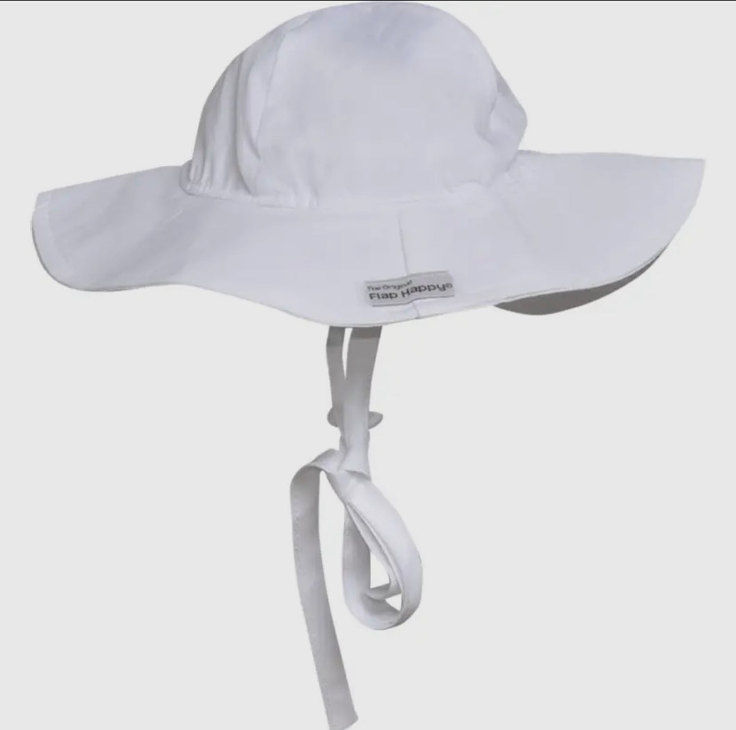 50+ UPF White Floppy Swim Hat