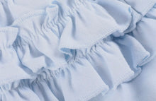 Load image into Gallery viewer, Light Blue &amp; White Ruffles &amp; Bow Bloomer Set