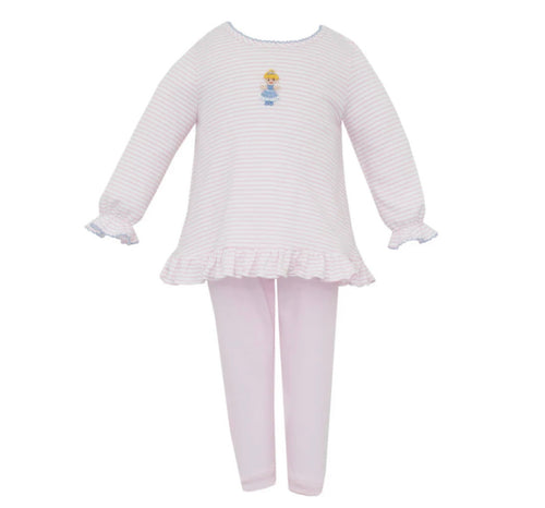 Cinderella Pink Knit Stripe Tunic Set