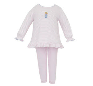 Cinderella Pink Knit Stripe Tunic Set