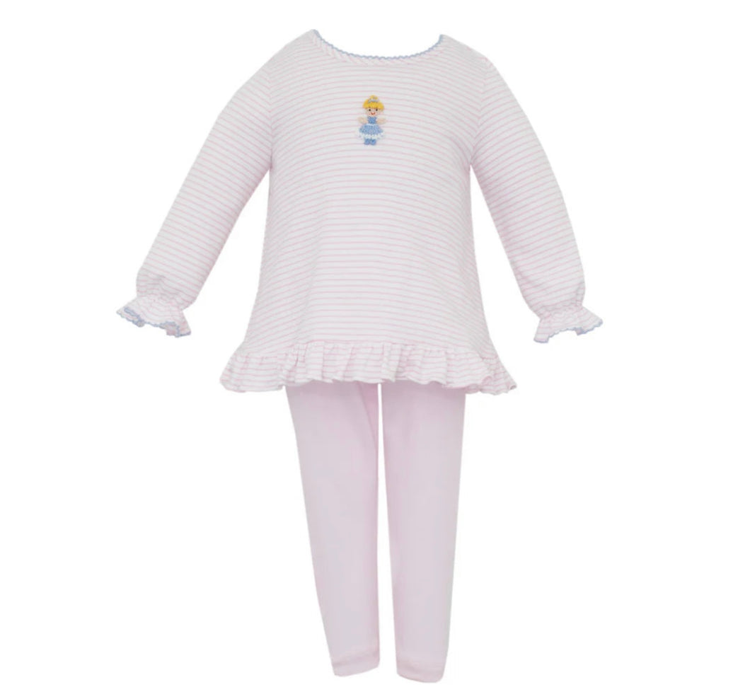 Cinderella Pink Knit Stripe Tunic Set