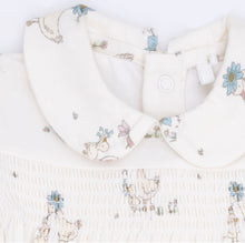 Load image into Gallery viewer, Angel Dear Flower Ducklings-Smocked Peter Pan Snap Footie