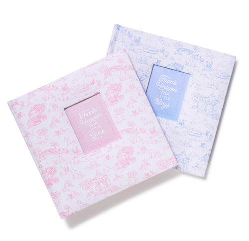 Animal Toile Fabric Cover Photo Album-Pink Thank Heavens For Little Girls OR Blue Thank Heavens for Little Boys