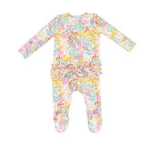 2 WAY ZIPPER RUFFLE BACK FOOTIE- AMELIA FLORAL