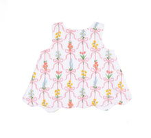 Load image into Gallery viewer, Ribbon Bouquets Scallop Open Back Top with Bloomer Set