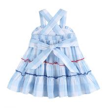 Load image into Gallery viewer, Blue Gingham Layered Sundress