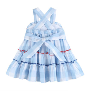 Blue Gingham Layered Sundress