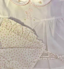 Load image into Gallery viewer, Embroidered Bunny Diaper Set with Floral Print &amp; Matching Floral Print Bonnet