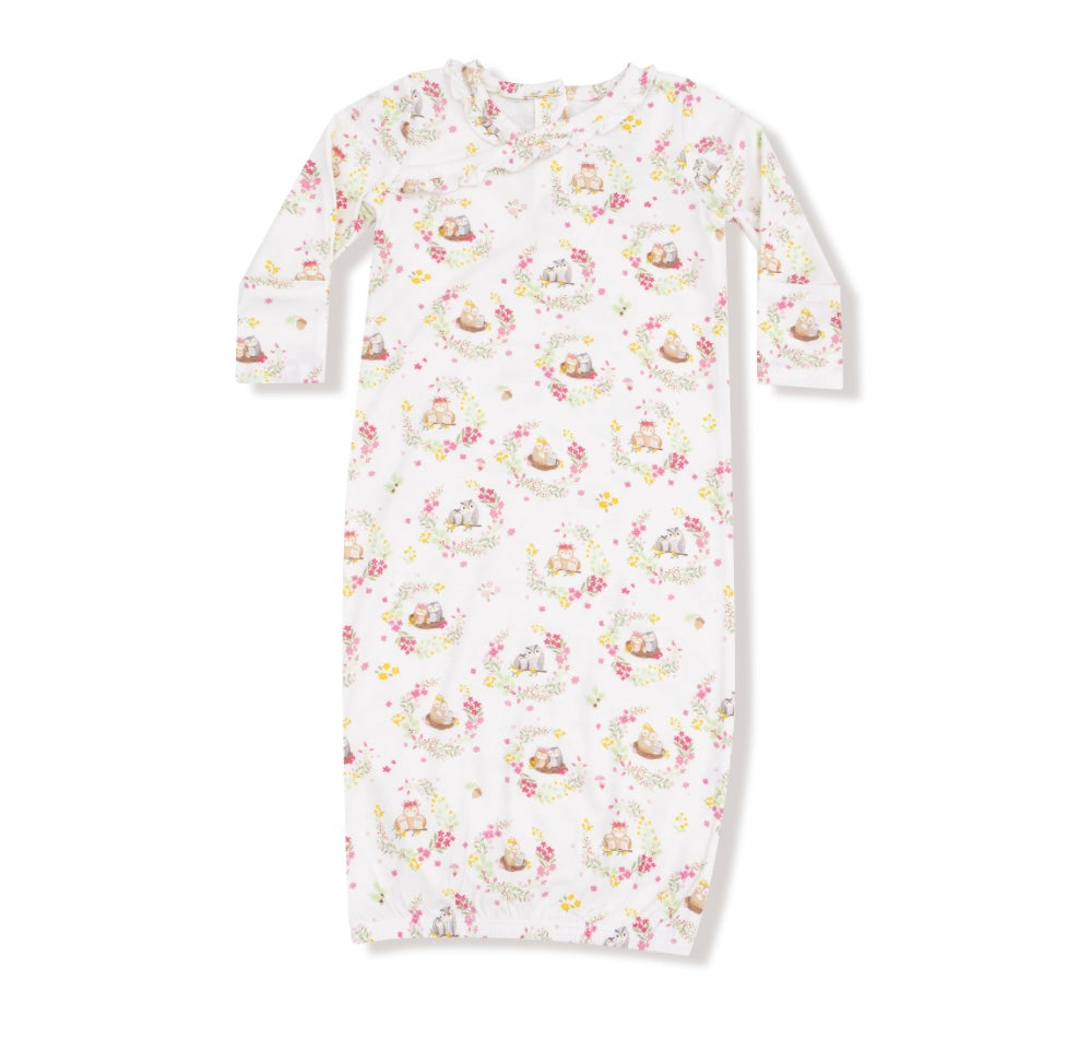 Floral Owl Families Kimono Gown