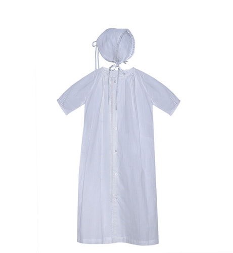 Baby Sen Christian Daygown with Bonnet- White