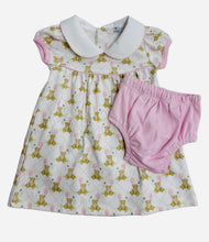 Load image into Gallery viewer, Teddy Bear Pink Dress With Diaper Cover