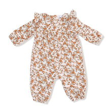 Load image into Gallery viewer, Prairie Calico-Ruffled Sleeve Romper