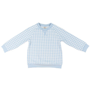 Blue Gingham Preston Pullover Sweatshirt