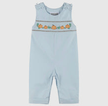 Load image into Gallery viewer, Light Blue Smocked Pumpkin Overalls
