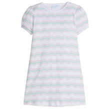 Load image into Gallery viewer, Printed T-Shirt Dress- Squiggle Striped