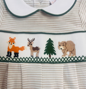 Forest Friends Smocked Romper