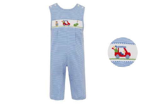 Boys Golf Periwinkle Blue Knit Striped Long Jon Jon