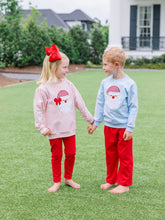 Load image into Gallery viewer, Light Blue French Terry Pullover-Santa Appliqué