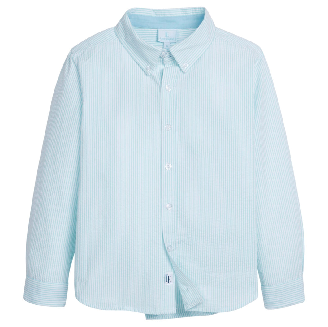 Island Striped Button Down Seersucker Shirt