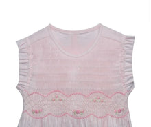 Load image into Gallery viewer, Pink Asher Girl Smocked Bubble-Bunches of Roses