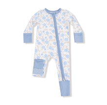 Load image into Gallery viewer, Baby Blue Floral 2 Way Zipper Romper