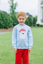 Load image into Gallery viewer, Light Blue French Terry Pullover-Santa Appliqué