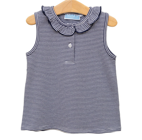 Nora Tank Navy Blue & White Strip Top
