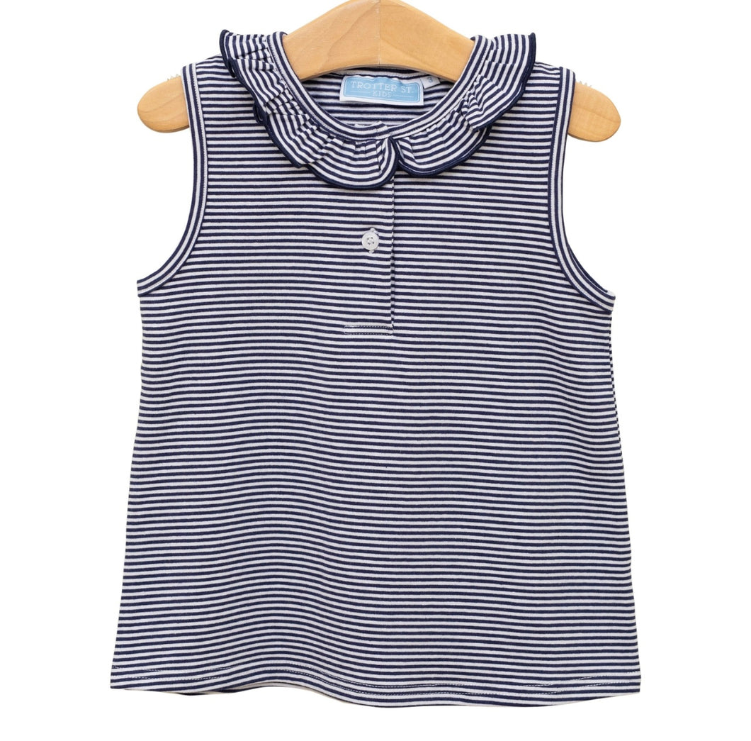 Nora Tank Navy Blue & White Strip Top
