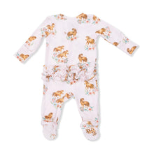 Load image into Gallery viewer, Angel Dear Pink Ponies-2 Way Ruffle Back Zipper Pajama Footie