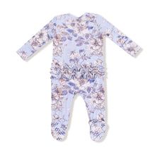 Load image into Gallery viewer, Woodrose-Peri-2-Way Ruffle Back Zipper Footie