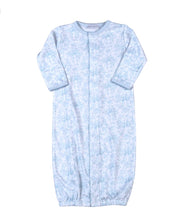 Load image into Gallery viewer, Sisi Blue Toile Ride Converter Gown, 100% Pima Cotton 0-3M