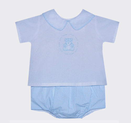 Blue Bailey Boy Diaper Set-Teddy Bear