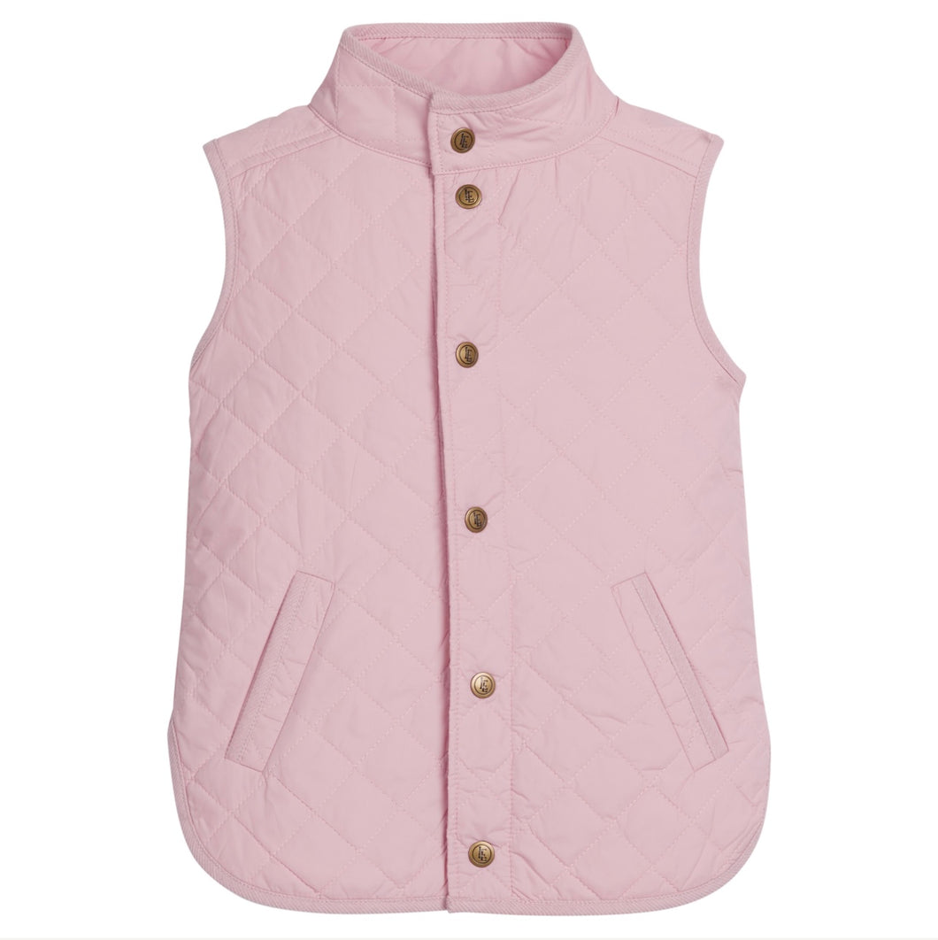 Little English Classic Quilted Vest-Light Pink
