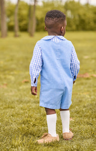 Little English Peter Pan Shirt-Woodberry Plaid