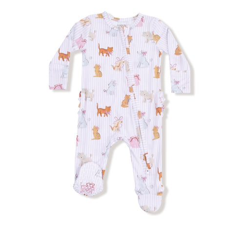 Fancy Pants-2 Way Zipper Ruffle Back Footie