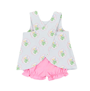 Santa Rosa Girls Swing Back Set with Ruffled Pink Shorts
