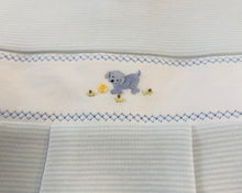 Load image into Gallery viewer, Premier Playful Pups Blue Footie- Hand Emb.