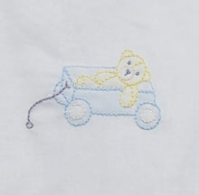 Load image into Gallery viewer, Blue Banks Boy Embroidered Bubble-Teddy’s Travels