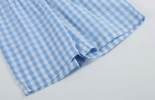 Load image into Gallery viewer, Bunny Family Smocked Tee and Blue Gingham Short Set