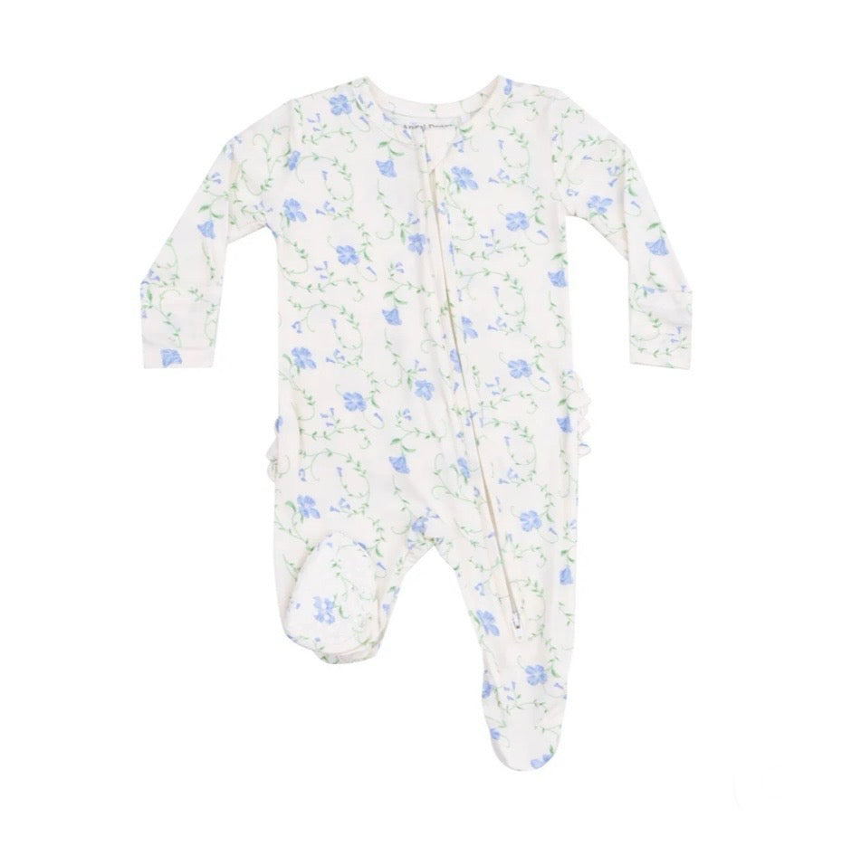 2 WAY ZIPPER RUFFLE BACK FOOTIE - SWEET VINES