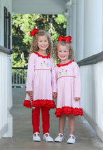 Load image into Gallery viewer, Girls Pink Striped with Red Ruffles Pants Set-Gingerbread Appliqué