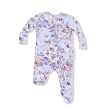 Load image into Gallery viewer, Woodrose-Peri-2-Way Ruffle Back Zipper Footie