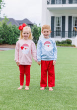 Load image into Gallery viewer, Light Blue French Terry Pullover-Santa Appliqué