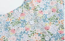 Load image into Gallery viewer, Pink Floral Smocked Flutter Romper