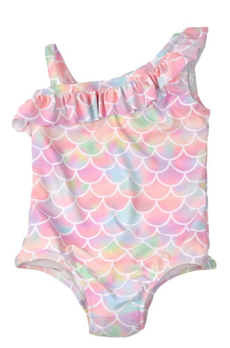 Funtasia Too’s Girl’s Pastel Mermaid Scales Bathing Suit