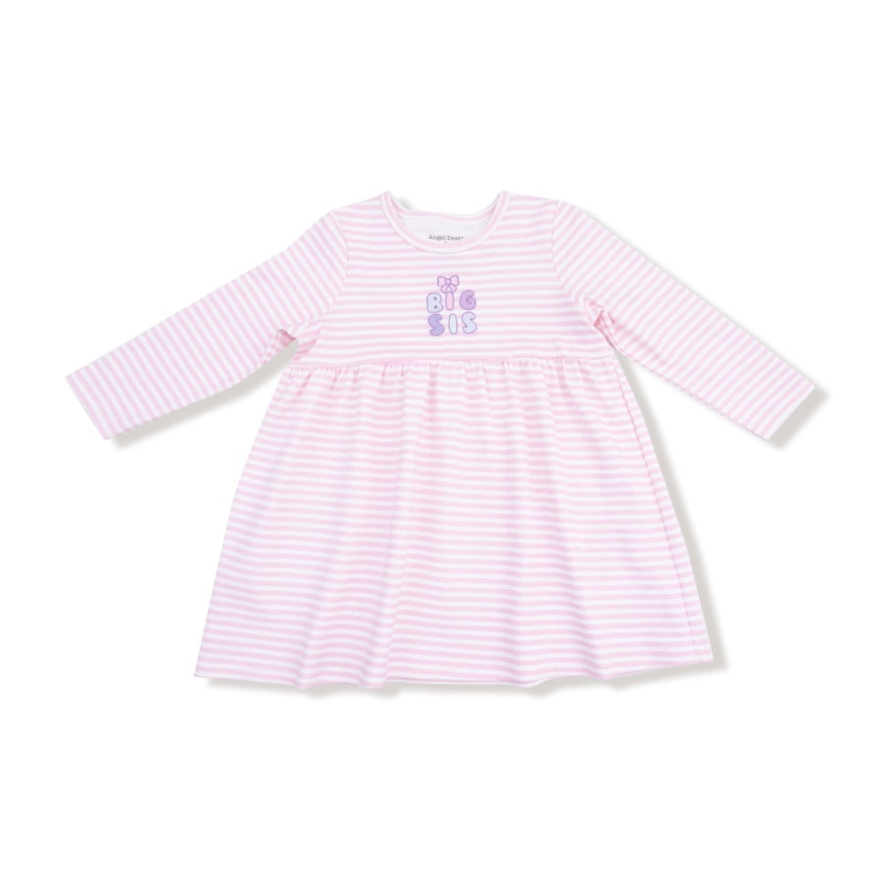 Big Sister Striped Play Dress Embroidery