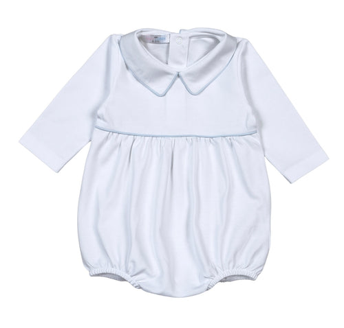 BOB WHITE BLUE PIPPING PIMA COTTON LONG SLEEVE BUBBLE-BABY LOREN