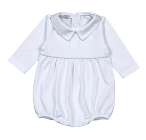 BOB WHITE BLUE PIPPING PIMA COTTON LONG SLEEVE BUBBLE-BABY LOREN