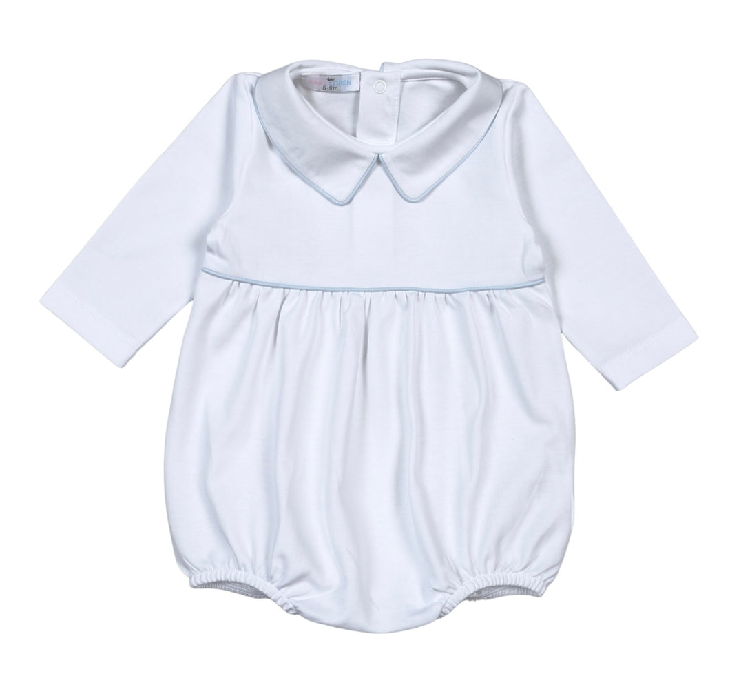 BOB WHITE BLUE PIPPING PIMA COTTON LONG SLEEVE BUBBLE-BABY LOREN