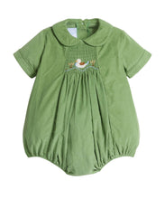 Load image into Gallery viewer, Green Check Smocked Bubble-Mallard